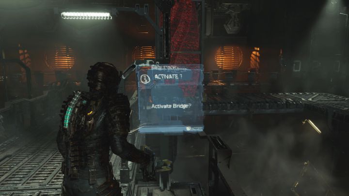 Musicie podnosić mosty dla transportowanego Znaku i służą do tego terminale w środkowej części sali - Dead Space Remake: Łatwiejsze rozwiązania (Alternate Solutions) - Dead Space Remake - poradnik do gry