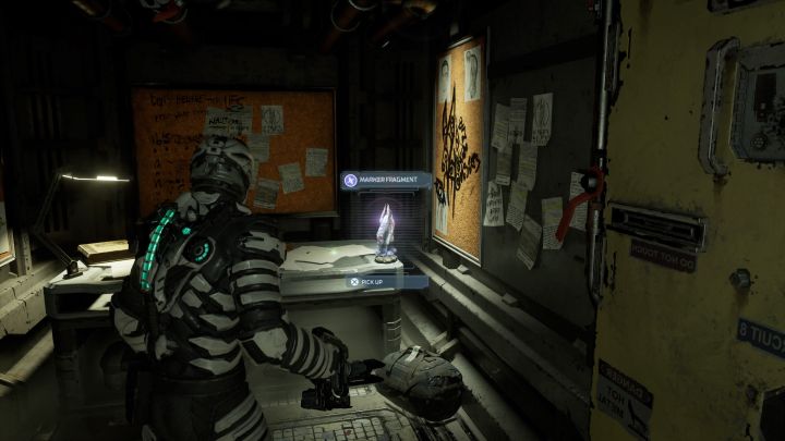 Dostaniecie się do sekretnej części biura i będzie tu poszukiwana znajdźka - Dead Space Remake: Fragmenty Znaku (Marker Fragments) - lista sekretów - Dead Space Remake - poradnik do gry