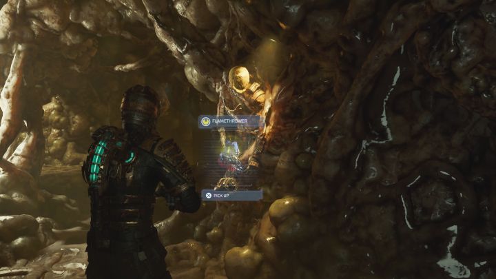 W nowej lokacji ostrzelajcie pomarańczową narośl - jej zniszczenie odblokuje dalsze przejście - Dead Space Remake: Korekta kursu (Course Correction) - Dead Space Remake - poradnik do gry