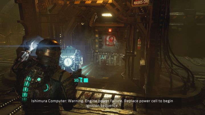 Cel podróży to maszynownia (Engine Room) i po wkroczeniu do niej pokonajcie pierwsze nekromorfy (rozpruwacz i miotacz ognia świetnie się tu sprawdzą) - Dead Space Remake: Korekta kursu (Course Correction) - Dead Space Remake - poradnik do gry