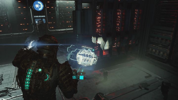 Skorzystajcie z nowo odblokowanego wejścia do kwater mieszkalnych (Living Quarters), w których są stacja zapisu, warsztat i sklep - Dead Space Remake: Agonia (Dead Space) - Dead Space Remake - poradnik do gry