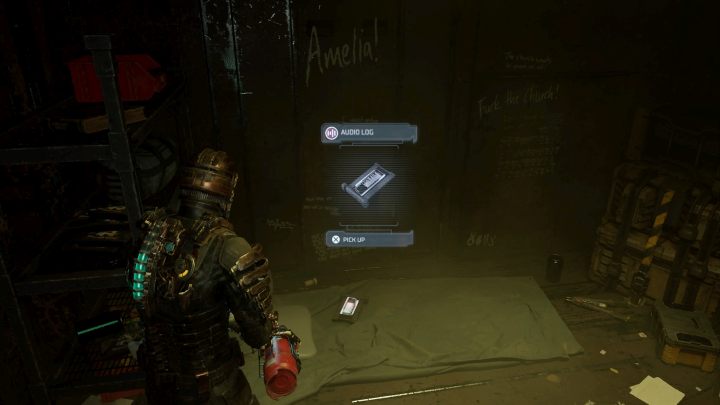W drugim pomieszczeniu po lewej (patrząc od wejścia do korytarza) na materacu leży dziennik audio - odsłuchajcie nagrania - Dead Space Remake: Metody naukowe (Scientific Methods) - Dead Space Remake - poradnik do gry