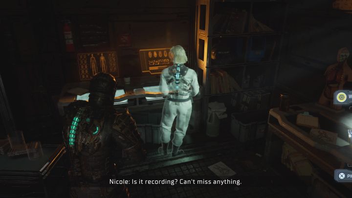 Przejdźcie do drugiego pomieszczenia kwatery i aktywujcie konsolę z nagraniem Nicole - Dead Space Remake: Metody naukowe (Scientific Methods) - Dead Space Remake - poradnik do gry