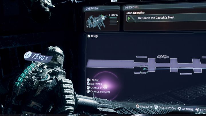 RIG lewituje w próżni na zewnątrz Mostka (Bridge), w miejscu z działami ADS - Dead Space Remake: Nie masz upoważnienia (You Are Not Authorized) - Dead Space Remake - poradnik do gry