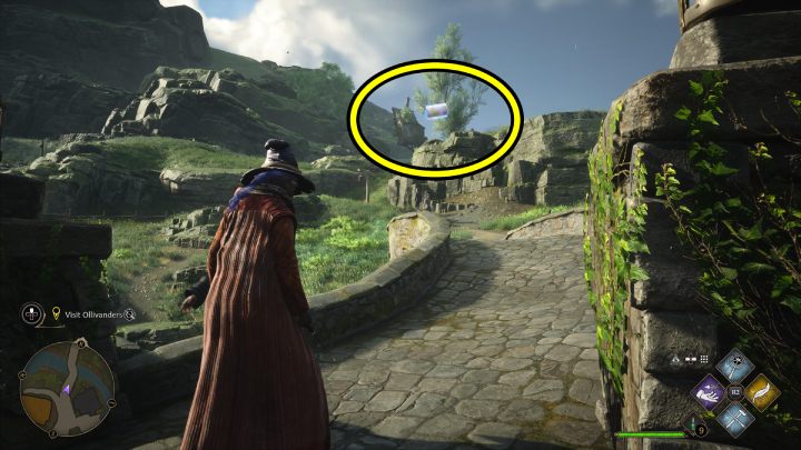 Następną latającą stronę Flying Guide Page #17 (Hogsmeade) znajdziecie nad mostem prowadzącym do sklepu Muchomory i Astry (Dogweed and Deathcap) - Hogwarts Legacy: Strony przewodnika (Field Guide Pages) część 2 - Hogsmeade - Hogwarts Legacy - poradnik do gry