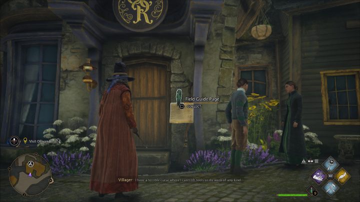 Kolejna strona Revelio jest przed wejściem do sklepu ze strojami w północnej części wioski Hogsmeade - Hogwarts Legacy: Strony przewodnika (Field Guide Pages) część 2 - Hogsmeade - Hogwarts Legacy - poradnik do gry