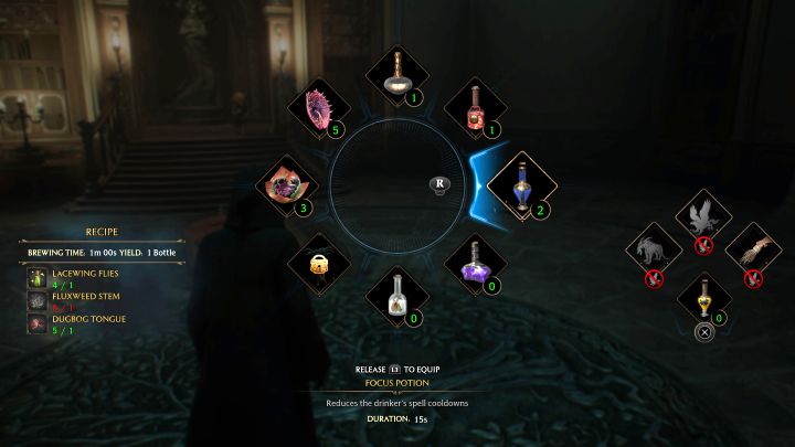 Po zdobyciu 1 sztuki eliksiru wywołajcie menu podręczne (L1/LB na padzie) - Hogwarts Legacy: Zadanie Profesora Sharpa 1 (Professor Sharps Assignment 1) - Hogwarts Legacy - poradnik do gry