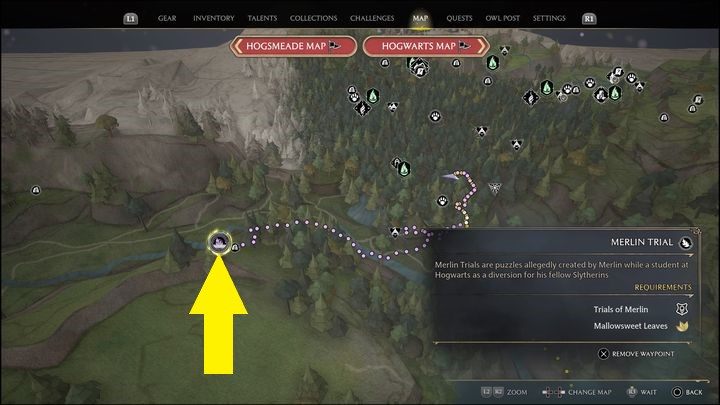 Link do mapy: Merlin Trial - North Hogwarts Region #3 - Hogwarts Legacy: Północny Rejon Hogwartu - wszystkie Łamigłówki Merlina - Hogwarts Legacy - poradnik do gry
