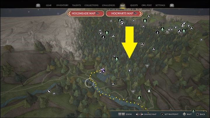 Link do mapy: Merlin Trial - Forbidden Forest #3 - Hogwarts Legacy: Zakazany Las - wszystkie Łamigłówki Merlina - Hogwarts Legacy - poradnik do gry