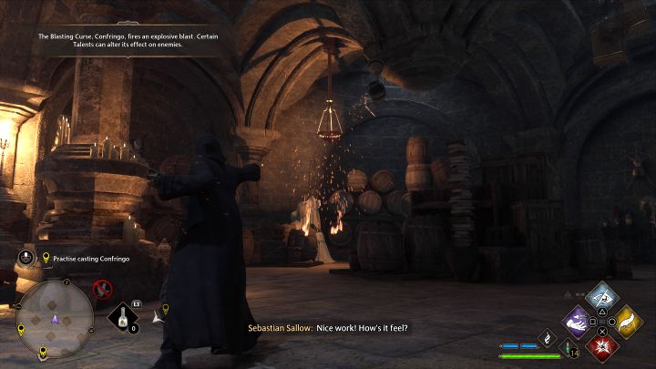 Otwórzcie menu zaklęć szybkiego wyboru i ustawcie Confringo w jednym z aktywnych slotów - Hogwarts Legacy: W cieniu krypty (In the Shadow of the Undercroft) - Hogwarts Legacy - poradnik do gry