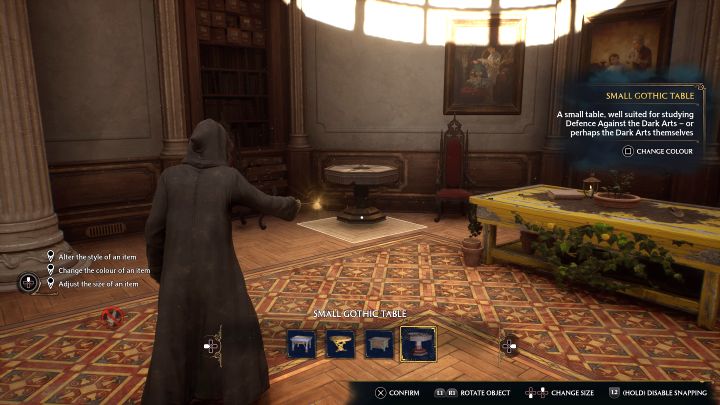 Weasley nauczy Was Zaklęcia zmieniającego (Altering Spell) - ustawcie je jako aktywne w menu zestawu zaklęć szybkiego wyboru - Hogwarts Legacy: Dekoracja wnętrz (Interior Decorating) - Hogwarts Legacy - poradnik do gry