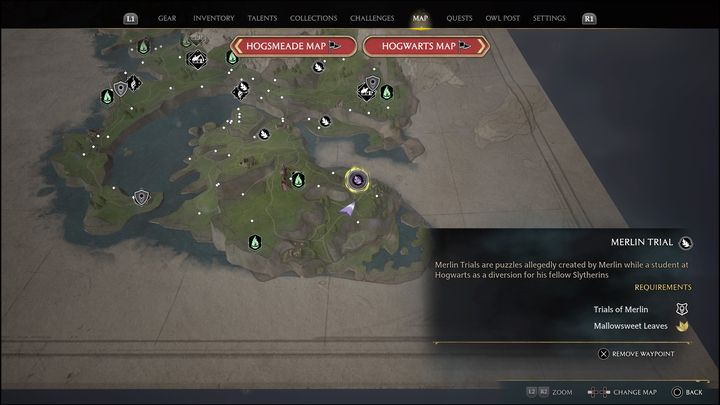 Link do mapy: Merlin Trial - Clagmar Coast #2 - Hogwarts Legacy: Wybrzeże Clagmar - wszystkie Łamigłówki Merlina - Hogwarts Legacy - poradnik do gry