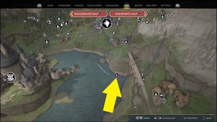 Link do mapy: Merlin Trial - South Hogwarts Region #4 - Hogwarts Legacy: Południowy Rejon Hogwartu - wszystkie Łamigłówki Merlina - Hogwarts Legacy - poradnik do gry