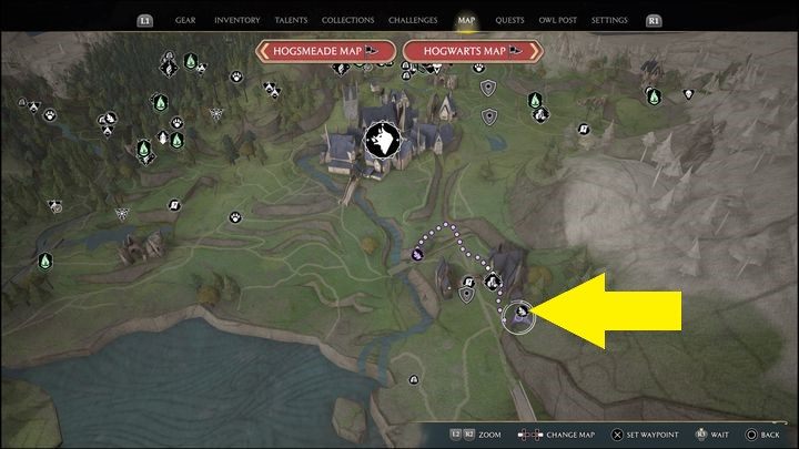 Link do mapy: Merlin Trial - South Hogwarts Region #2 - Hogwarts Legacy: Południowy Rejon Hogwartu - wszystkie Łamigłówki Merlina - Hogwarts Legacy - poradnik do gry