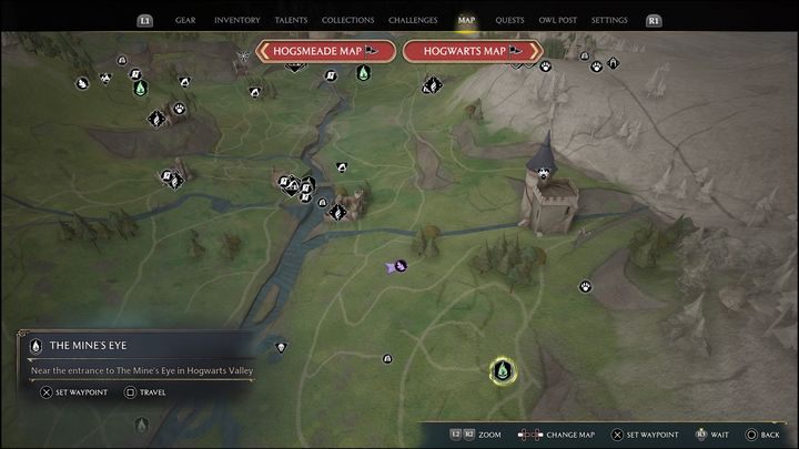 Link do mapy: Merlin Trial - Hogwarts Valley #15 - Hogwarts Legacy: Dolina Hogwartu - wszystkie Łamigłówki Merlina - Hogwarts Legacy - poradnik do gry