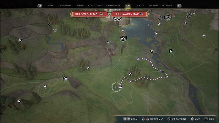 Link do mapy: Merlin Trial - Hogwarts Valley #3 - Hogwarts Legacy: Dolina Hogwartu - wszystkie Łamigłówki Merlina - Hogwarts Legacy - poradnik do gry