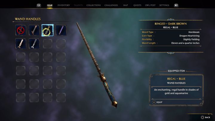 Razem z otrzymaniem różdżki w menu Wyposażenie odblokowana zostanie opcja Uchwyty różdżek (Wand Handles) - Hogwarts Legacy: Jak modyfikować i zdobyć własną różdżkę? - Hogwarts Legacy - poradnik do gry