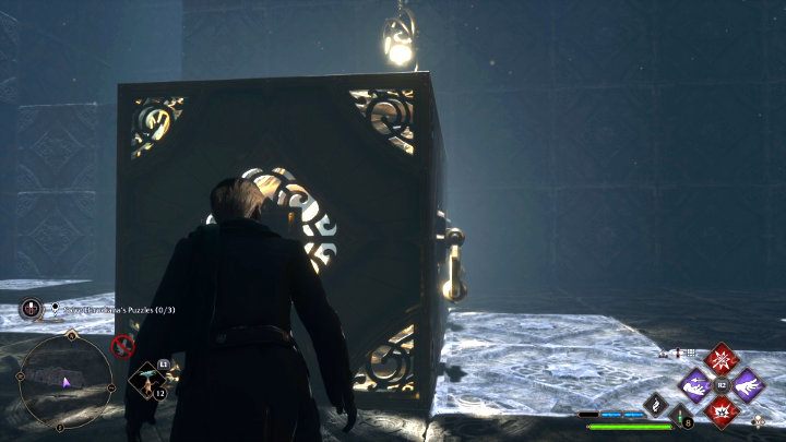Stańcie w miejscu widocznym na powyższym obrazku i użyjcie Depulso, aby pchnąć element do ściany - Hogwarts Legacy: Sala Herodiany (The Hall of Herodiana) - Hogwarts Legacy - poradnik do gry