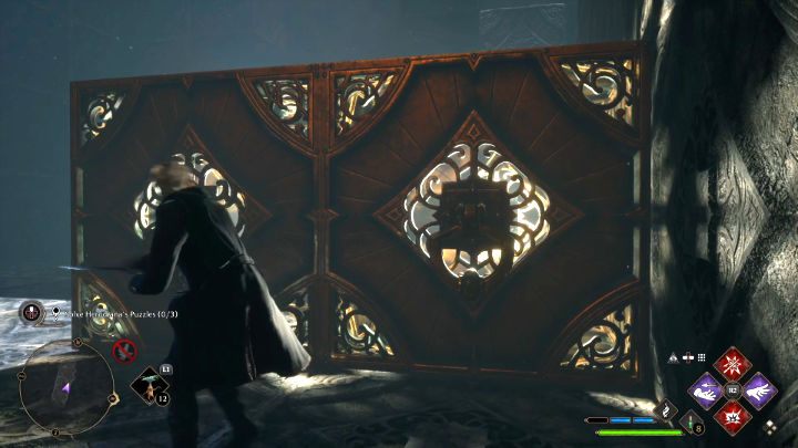 Następnie ustawcie się mniej więcej tak, jak na powyżej, czyli twarzą w stronę wejścia do komnaty - Hogwarts Legacy: Sala Herodiany (The Hall of Herodiana) - Hogwarts Legacy - poradnik do gry