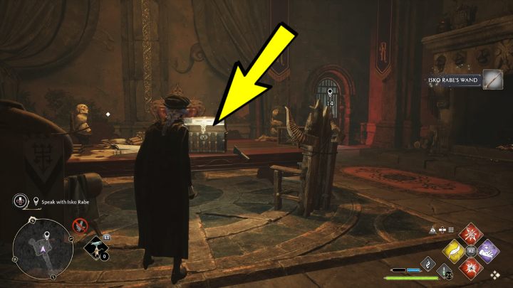 Na stole znajdziecie skrzynię z kłódką na poziomie 1 - Hogwarts Legacy: Podstawy szantażu (A Basis for Blackmail) - Hogwarts Legacy - poradnik do gry
