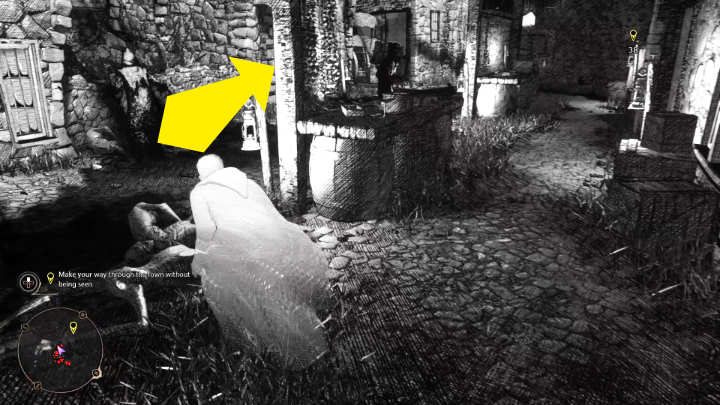 Zatrzymajcie się na chwilę i poczekajcie, aż postać po lewej stronie odwróci się od Was i przejdźcie za jej plecami, trzymając się lewej strony - Hogwarts Legacy: Próba Niam Fitzgerald (Niamh Fitzgeralds Trial) - Hogwarts Legacy - poradnik do gry