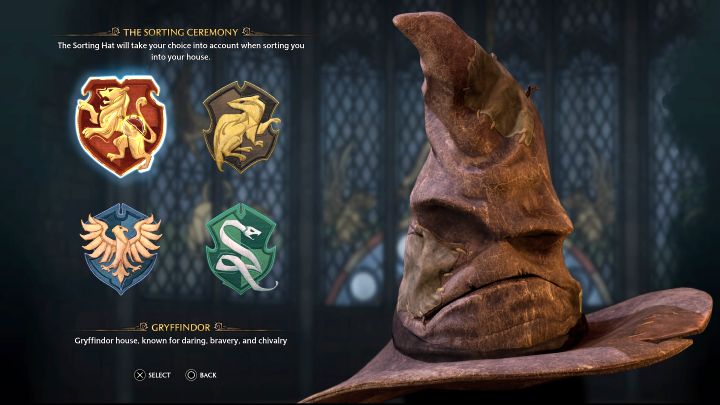 W Hogwarcie musicie dokonać wyboru Domu spośród 4 kandydatów - Gryffindor, Hufflepuff, Ravenclaw i Slytherin - Hogwarts Legacy: Droga do Hogwartu (The Path to Hogwarts) - Hogwarts Legacy - poradnik do gry