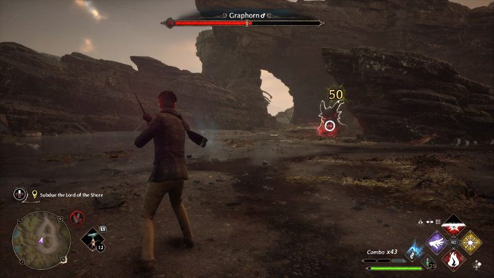 Pozostawajcie poza zasięgiem przeciwnika i kontynuujcie ataki z dystansu, łącząc je w kombinacje, a szybko przejdziecie do kolejnej fazy pojedynku - Hogwarts Legacy: Jak pokonać Garboroga (Graphorn)? - Hogwarts Legacy - poradnik do gry