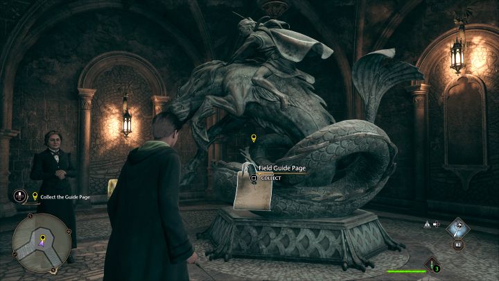 Po tym jak zatrzymacie się obok posągu użyjcie zaklęcia Revelio (lewy kierunek na krzyżaku pada) - doprowadzicie do odsłonięcia ukrytej Strony Przewodnika - Hogwarts Legacy: Witaj w Hogwarcie (Welcome to Hogwarts) - Hogwarts Legacy - poradnik do gry