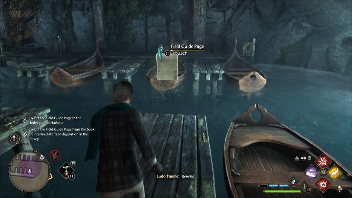 Podejdźcie do łódki po prawej stronie i użyjcie Revelio, aby odkryć stronę przewodnika - Hogwarts Legacy: Zadanie Profesor Weasley (Professor Weasleys Assignment) - Hogwarts Legacy - poradnik do gry