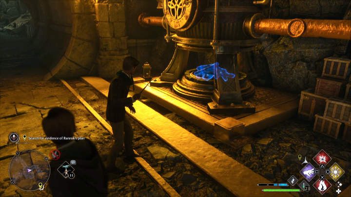 Użyjcie ognistego zaklęcia, aby podpalić ognisko pod piecem i uruchomić windę - Hogwarts Legacy: To po goblidegucku (Its all Gobbledegook) - Hogwarts Legacy - poradnik do gry