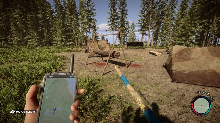 Przed wyborem miejsca lokalizacji bazy, warto rozejrzeć się po okolicy i sprawdzić, czy w pobliżu nie ma obozów kanibali - Sons of the Forest: Lokalizacja bazy - Sons of the Forest - poradnik do gry