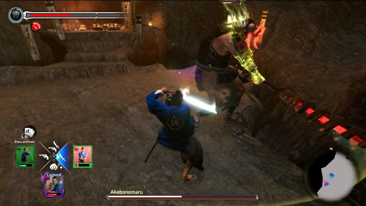 Najlepszy styl do pokonania bossa to Swordsman - pozwoli on Wam blokować większość ataków bossa (przytrzymywanie L1/LB na padzie - Guard) - Like a Dragon Ishin: Jak pokonać bossa Leader of the Bandits? - Like a Dragon Ishin - poradnik do gry