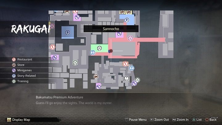 Sword Nut znajduje się we wschodniej części dzielnicy Rakugai, na ulicy Sannocho, na wschód od Scarecrow Chateau i niedaleko bramy do Mukurogai - Like a Dragon Ishin: Nawiązywanie przyjaźni (Bonds) - Like a Dragon Ishin - poradnik do gry