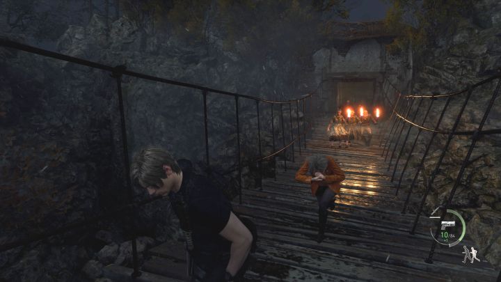Na moście pojawią się wieśniacy i dojdzie do oblężenia w chatce będącego ostatnią bitwą rozdziału 5 - Resident Evil 4 Remake: Czy jest punkt bez powrotu (point of no return)? - Resident Evil 4 Remake - poradnik do gry