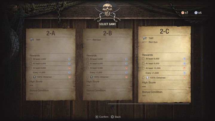 Na strzelnicy możecie przeglądać wyzwania, ale nie wszystkie są od razu dostępne - Resident Evil 4 Remake: Strzelnica (Shooting Range) - Resident Evil 4 Remake - poradnik do gry