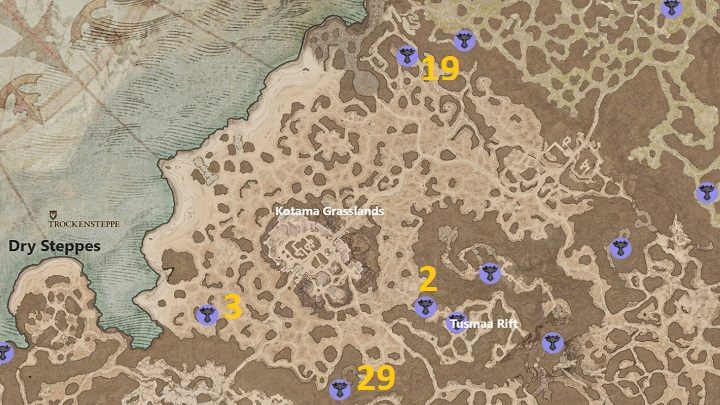 Na obszarze Kotama Grasslands znajdują się 4 Ołtarze do odkrycia - Diablo 4: Ołtarze Lilit (Altars of Lilith) - Dry Steppes - Diablo 4 - poradnik do gry
