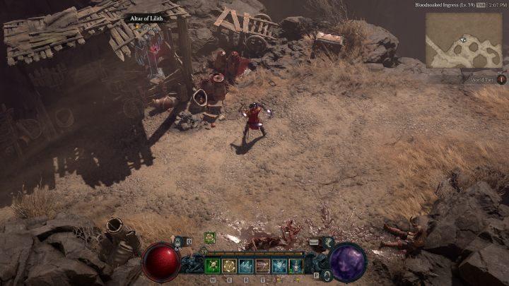 Ołtarz #12 znajdziecie tuż przy ścieżce prowadzącej do obszaru Khargai Crags - Diablo 4: Ołtarze Lilit (Altars of Lilith) - Dry Steppes - Diablo 4 - poradnik do gry