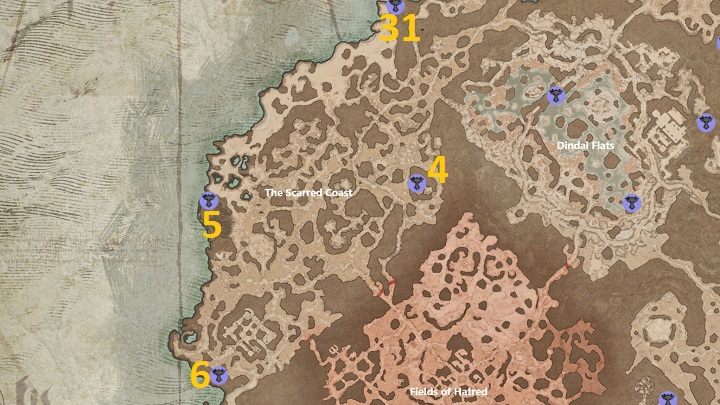 Na obszarze The Scarred Coast znajdują się 4 Ołtarze do odkrycia - Diablo 4: Ołtarze Lilit (Altars of Lilith) - Dry Steppes - Diablo 4 - poradnik do gry