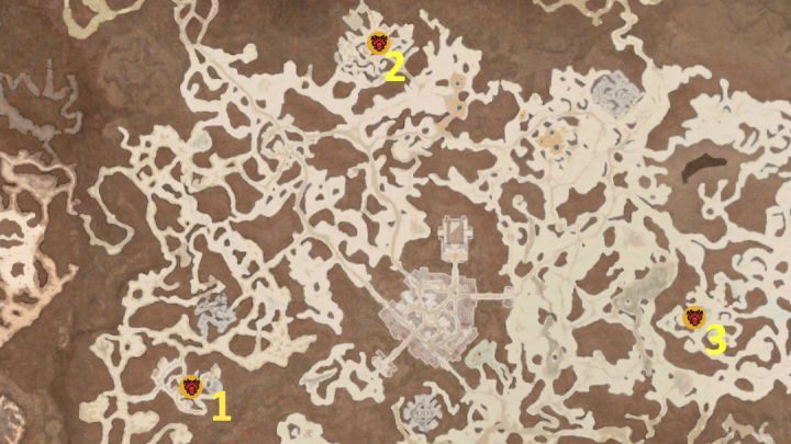 Mapa powyżej da Wam ogólny podgląd na lokalizację Twierdz na terenie Strzaskanych Szczytów - Diablo 4: Twierdze (Strongholds) - Strzaskane Szczyty - Diablo 4 - poradnik do gry