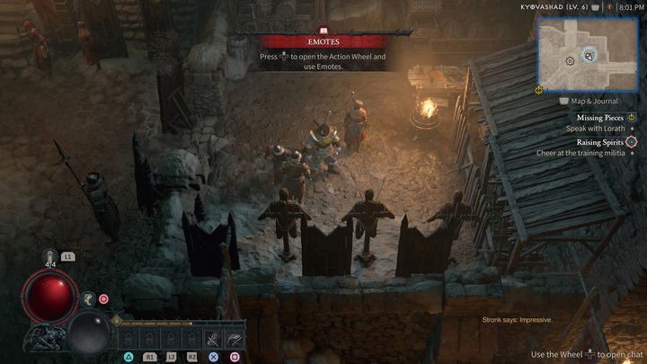 Przejdźcie do miejsca w którym trenują żołnierze (Militia) - Diablo 4: Jak użyć emotki w queście Wzmocnienie morale? - Diablo 4 - poradnik do gry