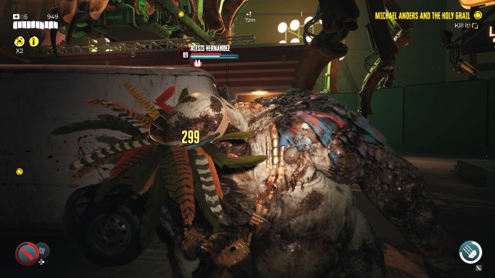 Boss może przestać pluć zieloną substancją po tym jak zbliżycie się do niego - Dead Island 2: Jak pokonać bossa Alesis Hernandez? - Dead Island 2 - poradnik do gry