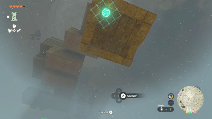 Stańcie pod wybranym obiektem i użyjcie Ascend - Zelda Tears of the Kingdom: Gutanbac Shrine - Zelda Tears of the Kingdom - poradnik do gry
