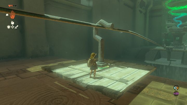 Wskoczcie szybko na platformę, która po chwili zacznie zjeżdżać w stronę ołtarza - Zelda Tears of the Kingdom: Ukouh Shrine - Zelda Tears of the Kingdom - poradnik do gry