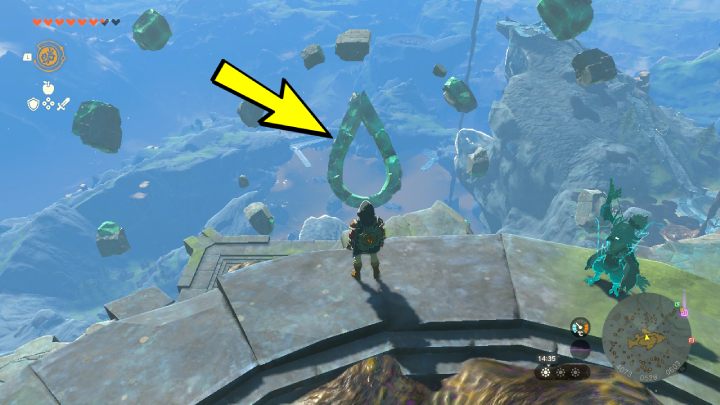 Stańcie na zachodnim krańcu wyspy i odnajdźcie formację kamieni w kształcie kropli - Zelda TotK: Sidon of the Zora - opis przejścia - Zelda Tears of the Kingdom - poradnik do gry
