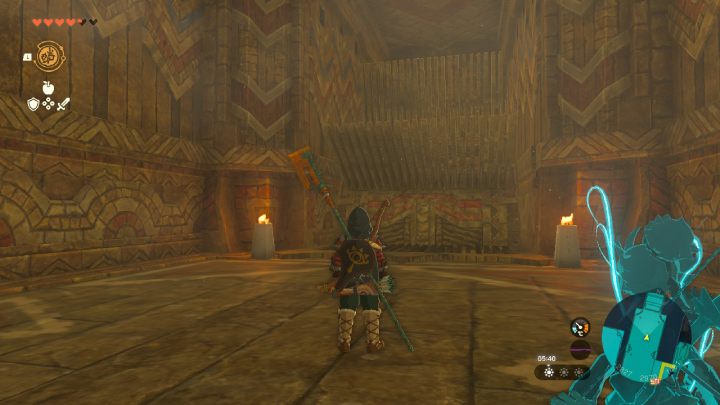 Skręćcie w prawo i użyjcie Recall na obracającym się urządzeniu, aby przejść na drugą stronę - Zelda TotK: Tulin of Rito Village - opis przejścia - Zelda Tears of the Kingdom - poradnik do gry