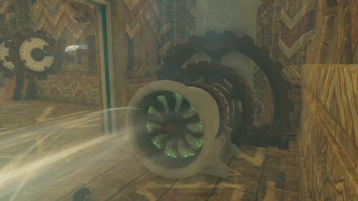 Połączcie zębatki soplem lodu, aby otworzyć bramę i uruchomcie 4 turbinę - Zelda TotK: Tulin of Rito Village - opis przejścia - Zelda Tears of the Kingdom - poradnik do gry