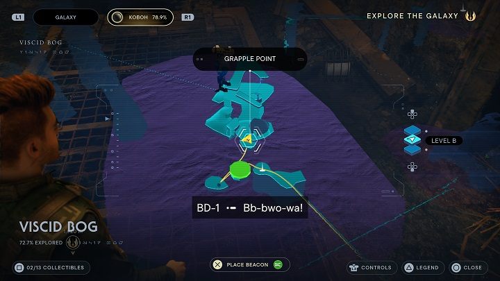 W jego wnętrzu, zaraz przy wejścia, jest kolejny wpis do bazy danych - Jedi Survivor: Grząskie Bagno - lista sekretów - Star Wars Jedi Survivor - poradnik do gry