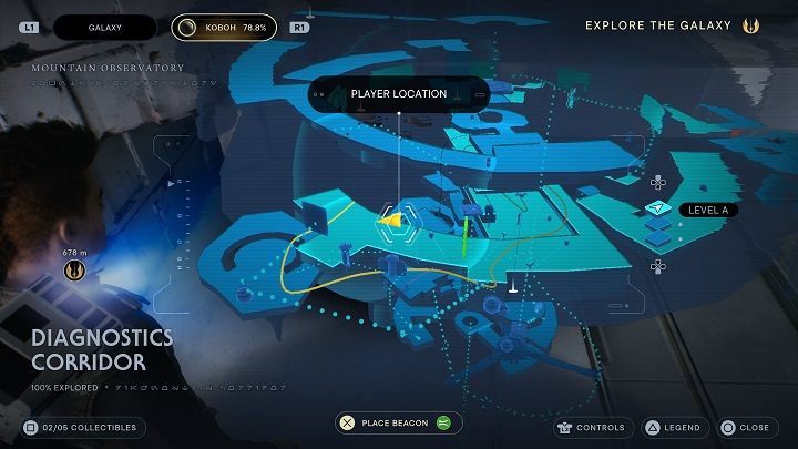 Po zebraniu esencji zeskoczcie na dół - Jedi Survivor: Korytarz Diagnostyczny - lista sekretów - Star Wars Jedi Survivor - poradnik do gry