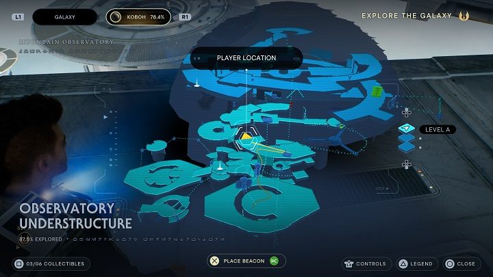 Miejsce, w którym znajduje się omawiany wpis do bazy danych, pełne jest wrogo nastawionych Droidów - Jedi Survivor: Podnóże Obserwatorium - lista sekretów - Star Wars Jedi Survivor - poradnik do gry