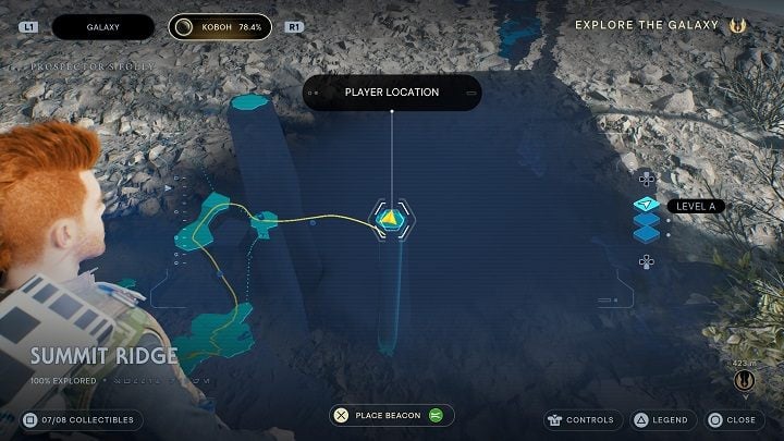 Po zeskoczeniu z balonu będziecie mogli skorzystać z pnączy, którymi dostaniecie się na sam szczyt - Jedi Survivor: Grzbiet - lista sekretów - Star Wars Jedi Survivor - poradnik do gry